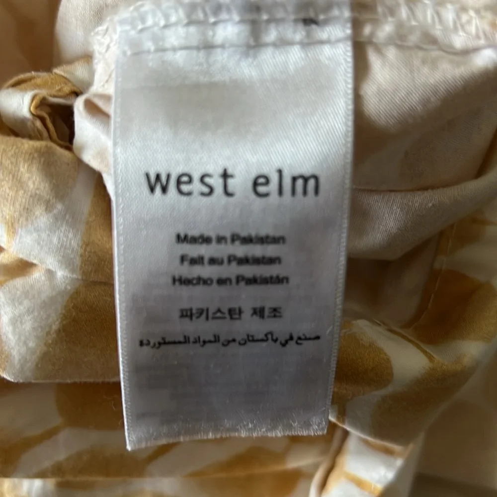 Gold and White west elm full size duvet cover